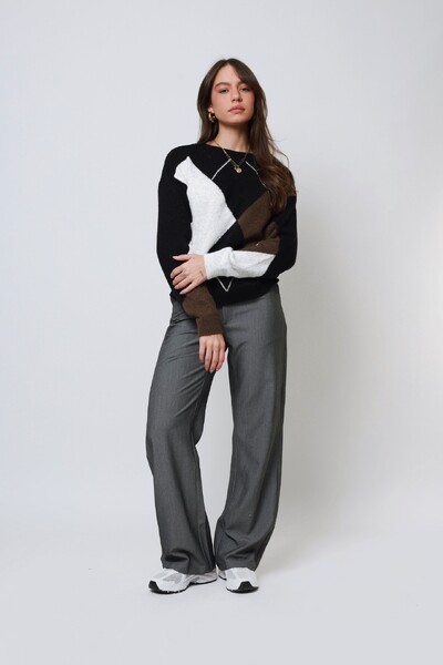 FotoBlusão Xadrez Argyle Tricot Oversized