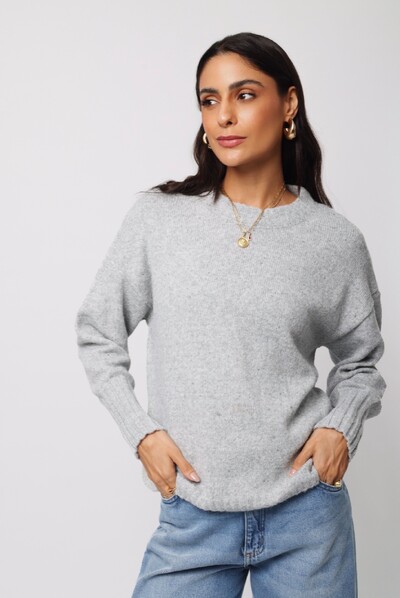 Foto Blusão Mescla Londres Tricot Oversized