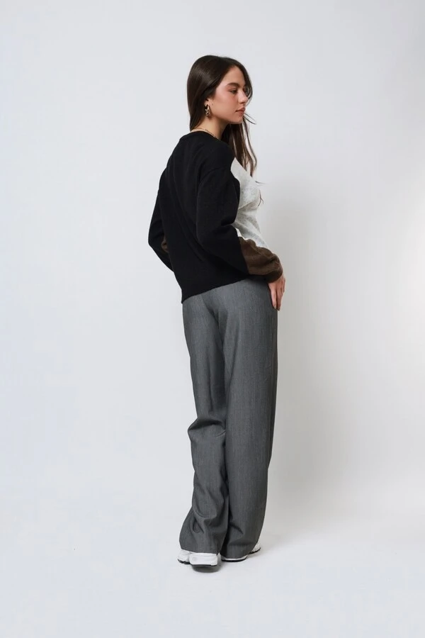 Blusão Xadrez Argyle Tricot Oversized