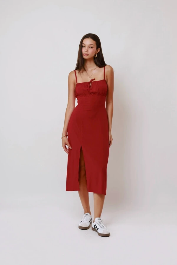 Vestido Vênus Midi Fenda
