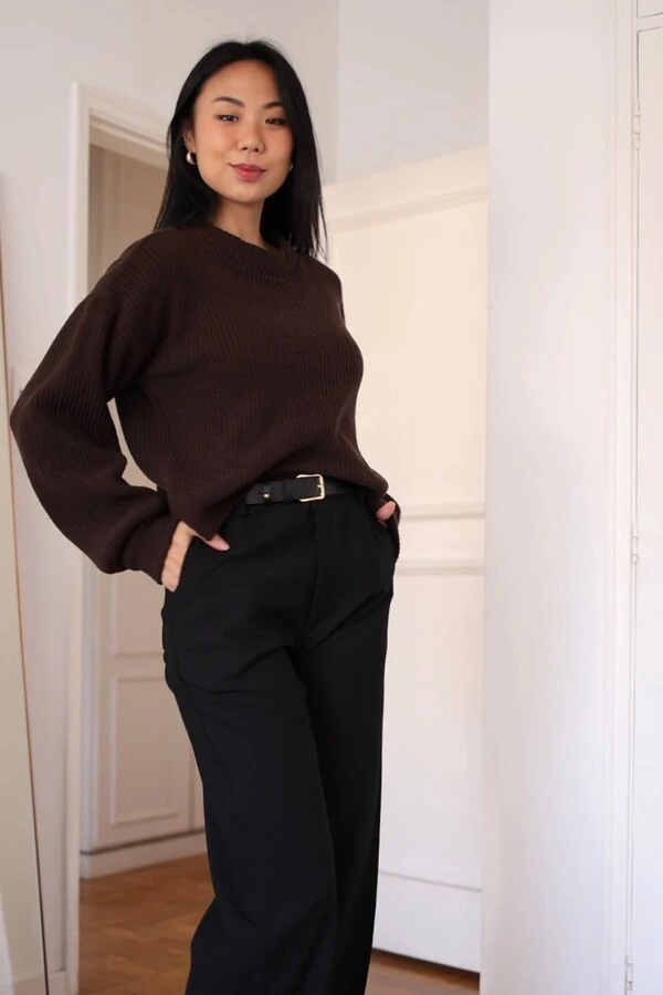 Blusão Tricot Mousse Manga Oversized