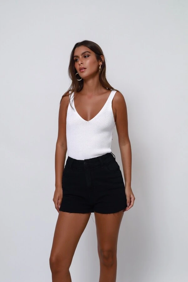 Short Jeans Classic a Fio Preto