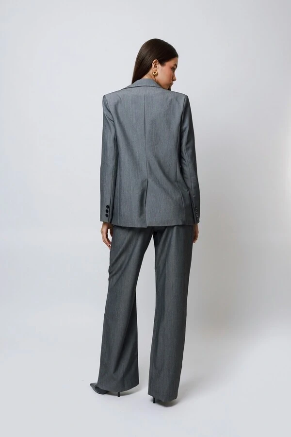 Blazer Chumbo Mescla Oversized Alfaiataria
