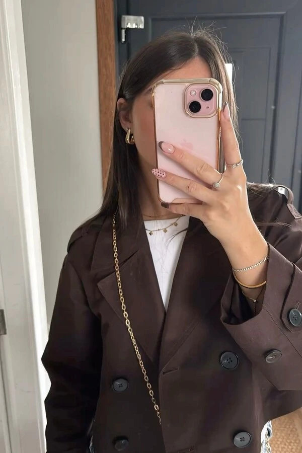 Jaqueta Trench Coat Curta Alfaiataria
