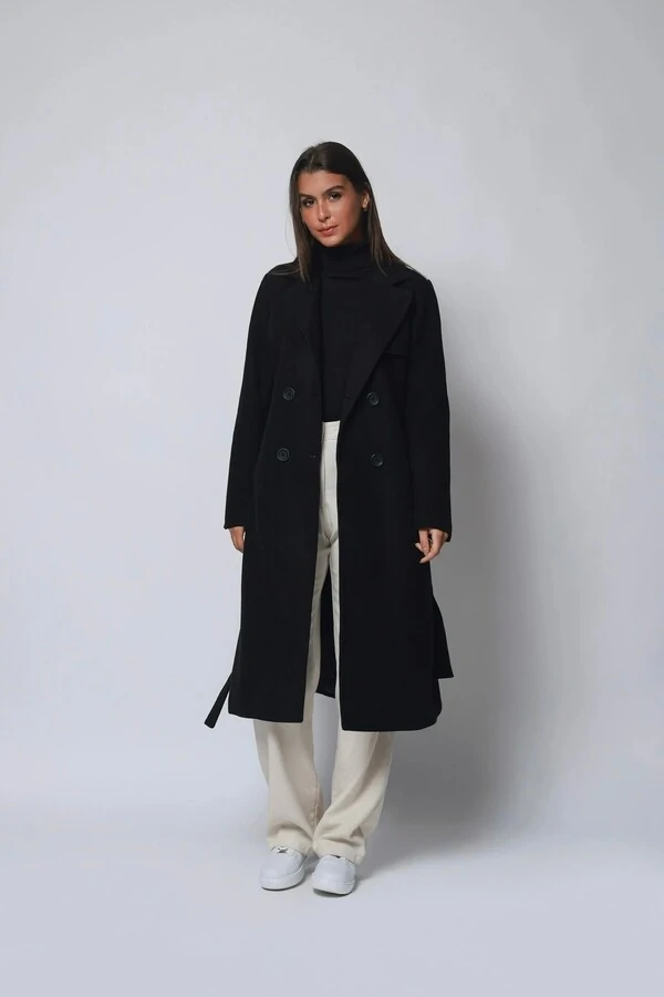 Casaco Sobretudo Lã Batida Trench Coat