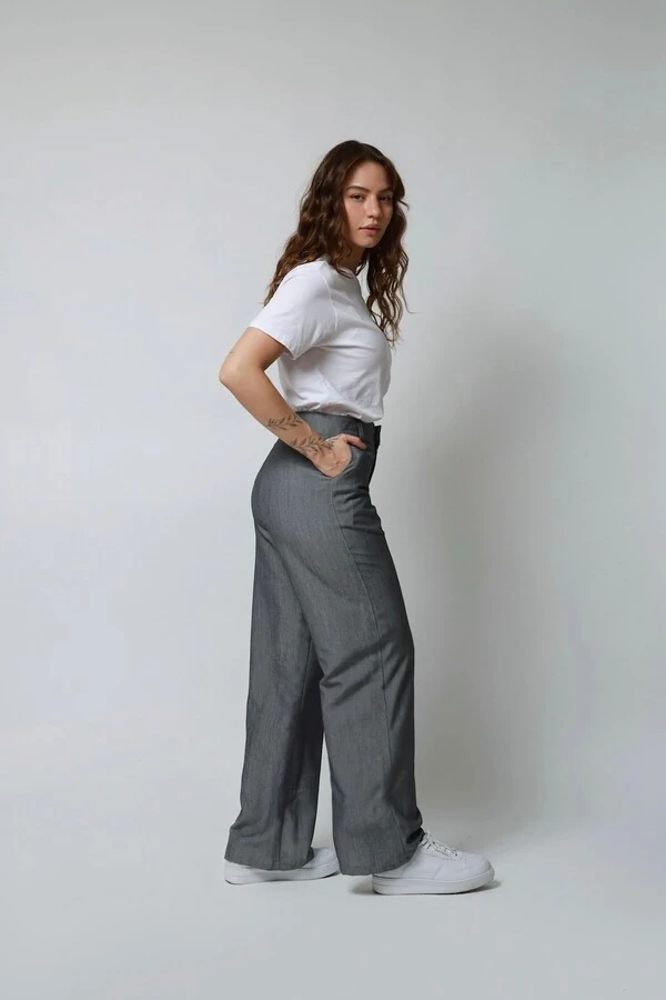 Calça Alfaiataria Chumbo Mescla