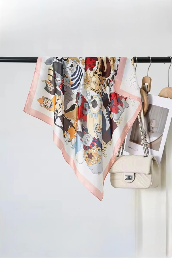 Lenço Multi Gatinhos Cetim