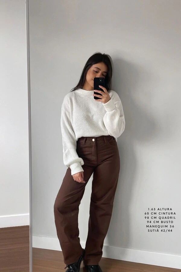 Blusão Tricot Mousse Manga Oversized