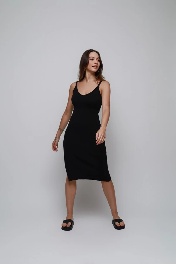 Vestido Alcinha Midi Tricot