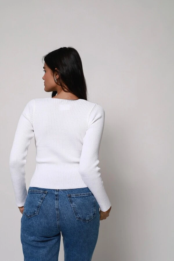 Blusa Cropped Decote Redondo Tricot
