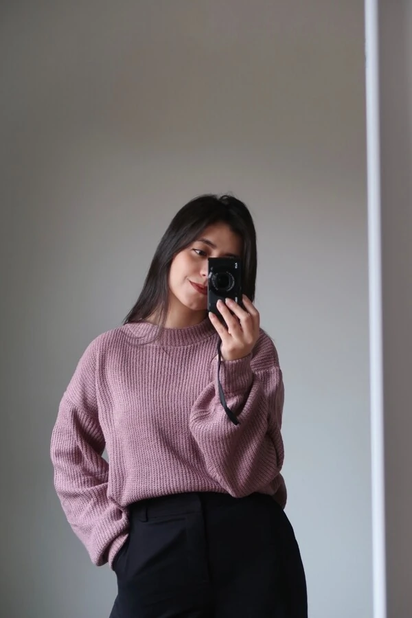 Blusão Tricot Mousse Manga Oversized