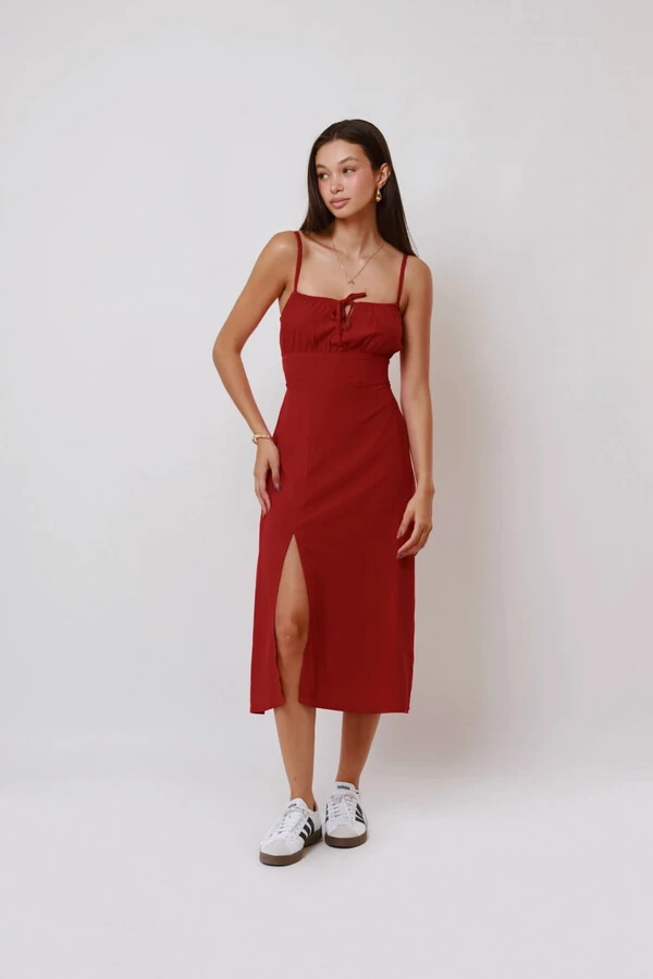 Vestido Vênus Midi Fenda