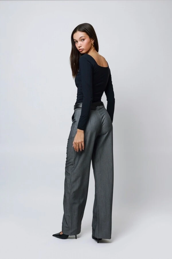 Calça Alfaiataria Chumbo Mescla
