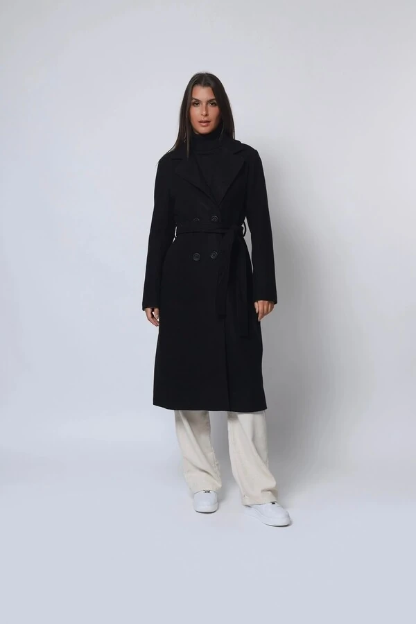 Casaco Sobretudo Lã Batida Trench Coat