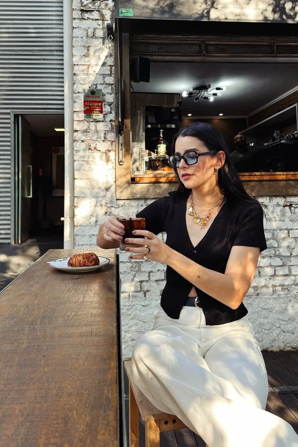 Blusa Cropped Botões Tricot
