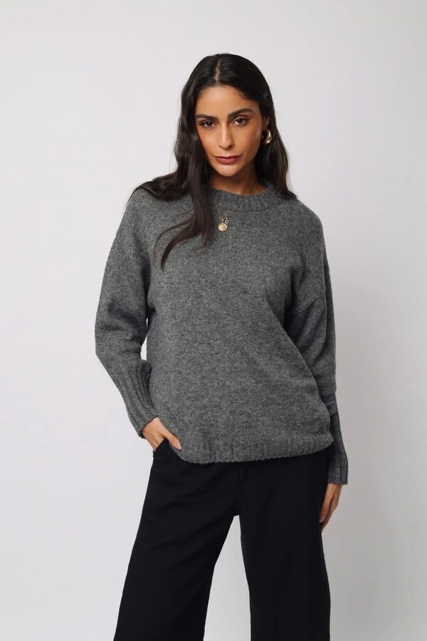 Blusão Mescla Londres Tricot Oversized