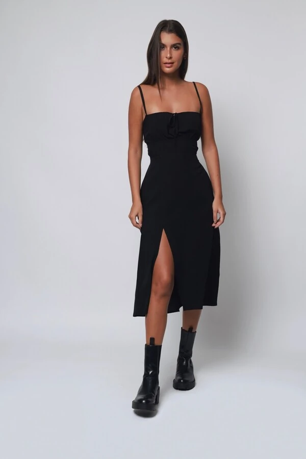 Vestido Vênus Midi Fenda