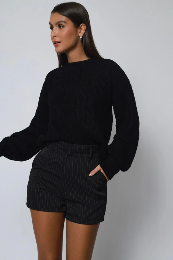 Blusão Tricot Mousse Manga Oversized