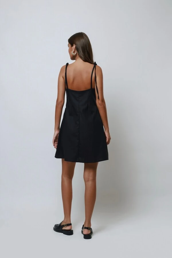 Vestido Laços Curto Over Linho