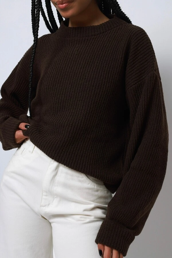 Blusão Tricot Mousse Manga Oversized