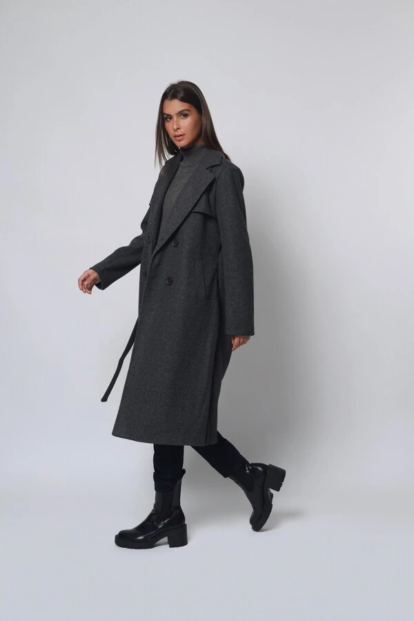 Casaco Sobretudo Lã Batida Trench Coat