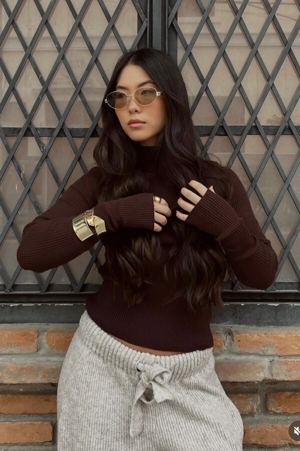 Blusa Manga Dedinho Cacharrel Tricot Modal