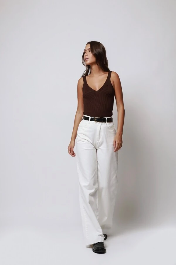 Calça Jeans Pantalona Marmorizada