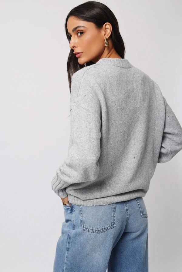 Blusão Mescla Londres Tricot Oversized