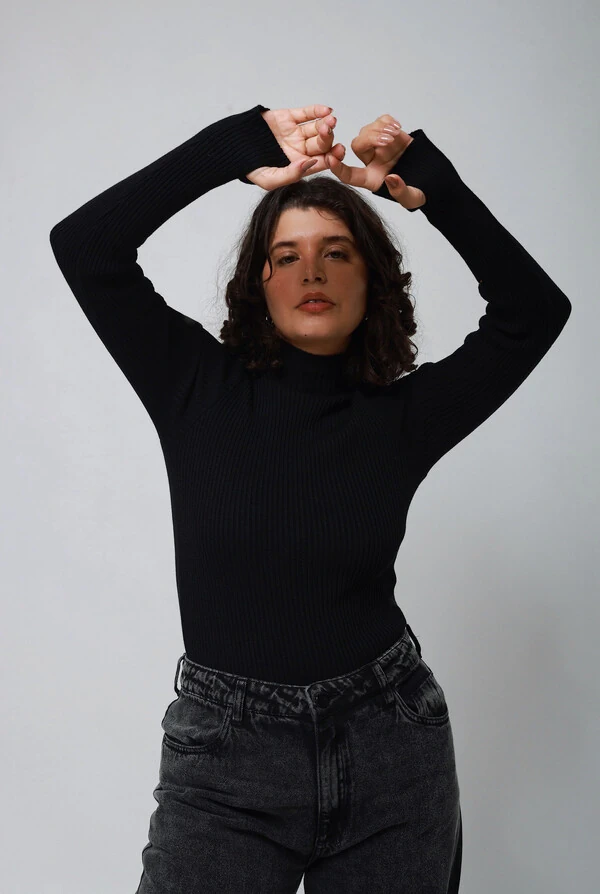 Blusa Manga Dedinho Cacharrel Tricot Modal