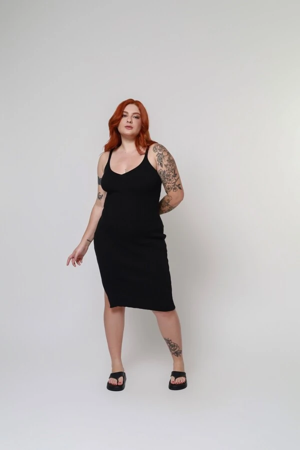 Vestido Alcinha Midi Tricot