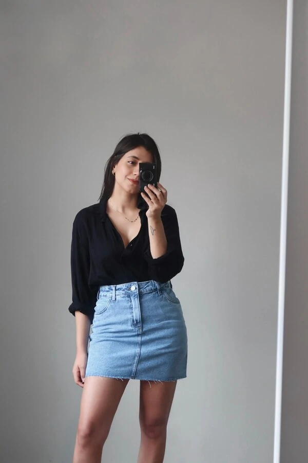 Saia Jeans Vintage Marmorizada