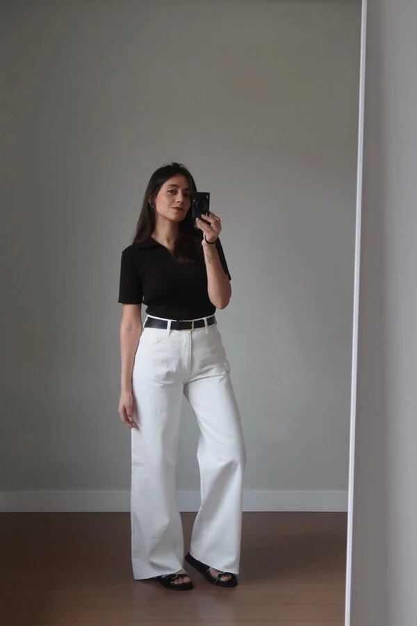 Blusa Polo Tricot Modal Manga Curta