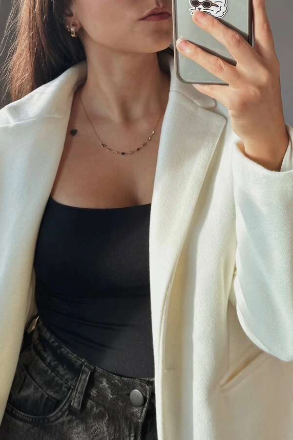 Blazer Lã Batida Oversized Alfaiataria