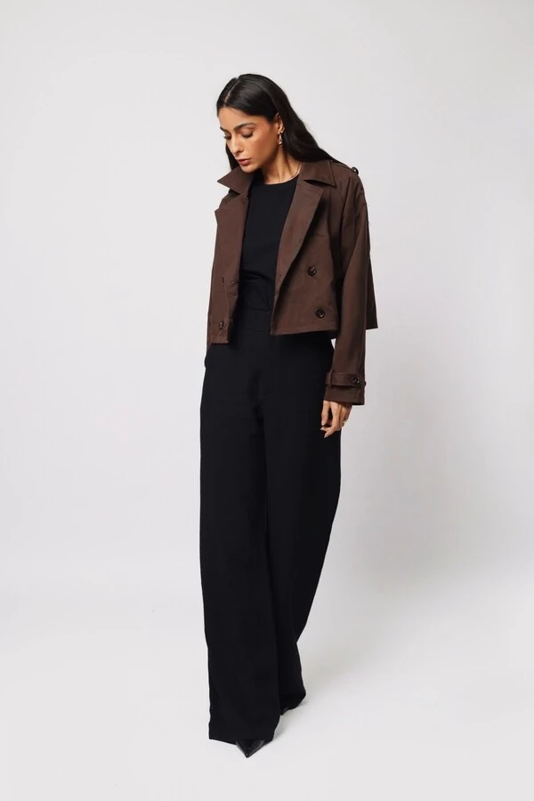 Jaqueta Trench Coat Curta Alfaiataria