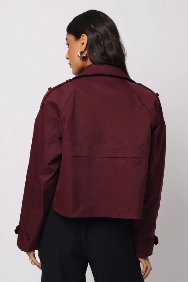 Jaqueta Trench Coat Curta Alfaiataria