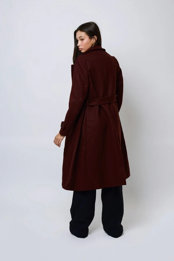 Casaco Sobretudo Lã Batida Trench Coat