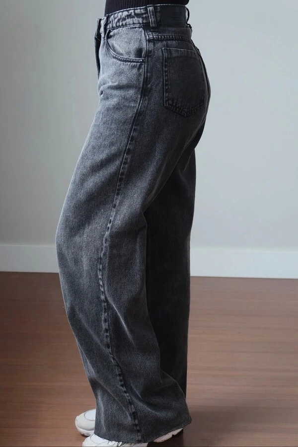 Calça Jeans Pantalona Marmorizada