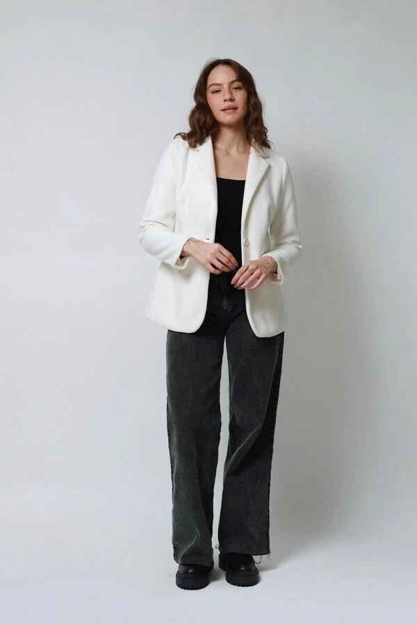 Blazer Lã Batida Oversized Alfaiataria