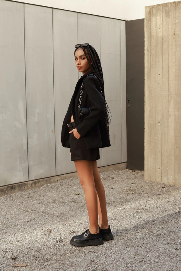 Blazer Lã Batida Oversized Alfaiataria