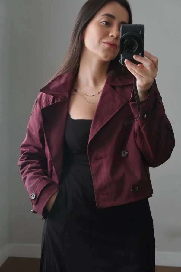 Jaqueta Trench Coat Curta Alfaiataria