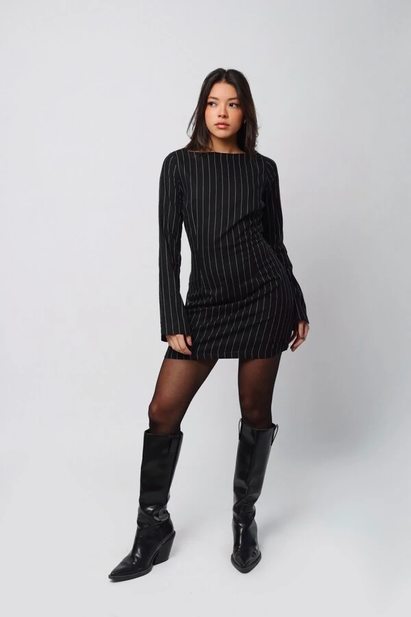 Vestido Amanda Risca de Giz Linho