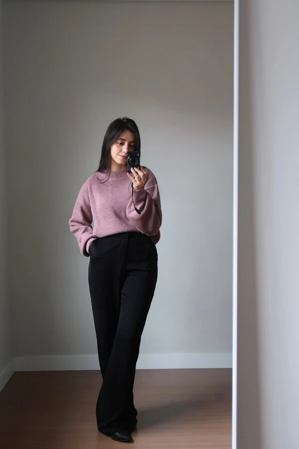 Blusão Tricot Mousse Manga Oversized
