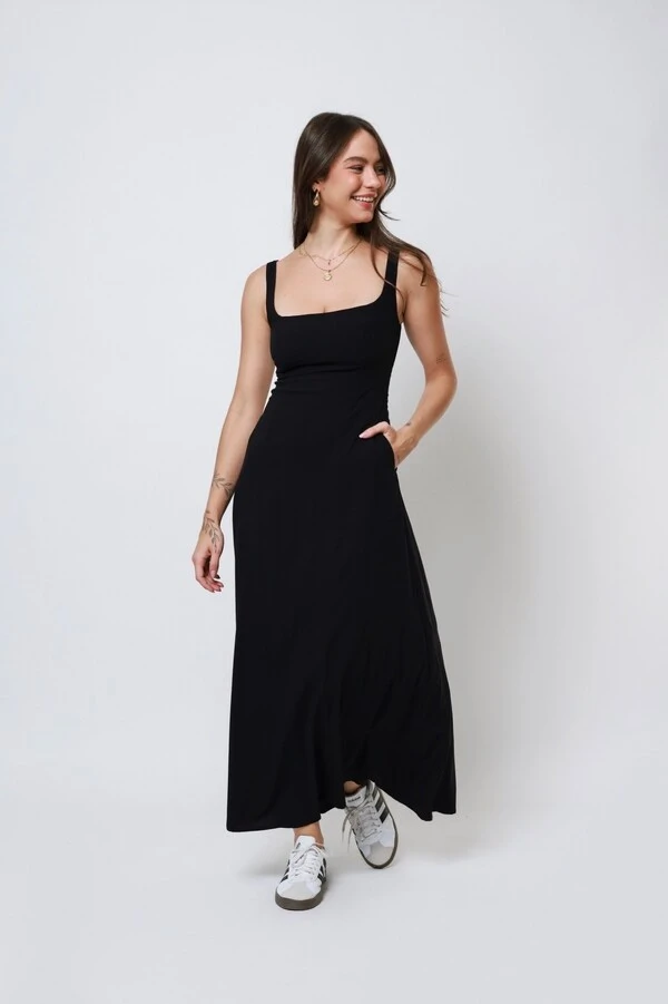 Vestido Anna Longo Decote Quadrado
