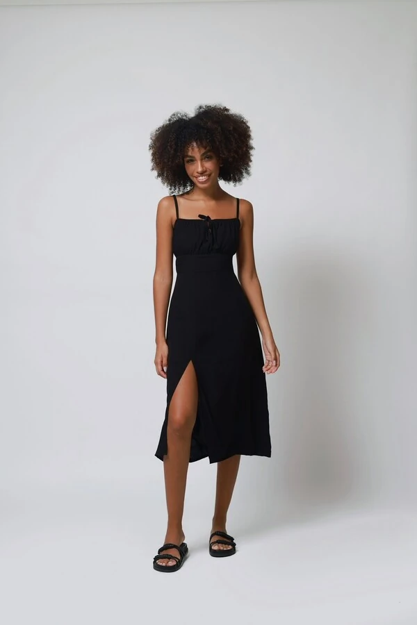 Vestido Vênus Midi Fenda