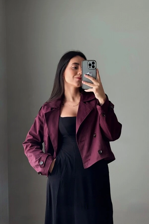 Jaqueta Trench Coat Curta Alfaiataria