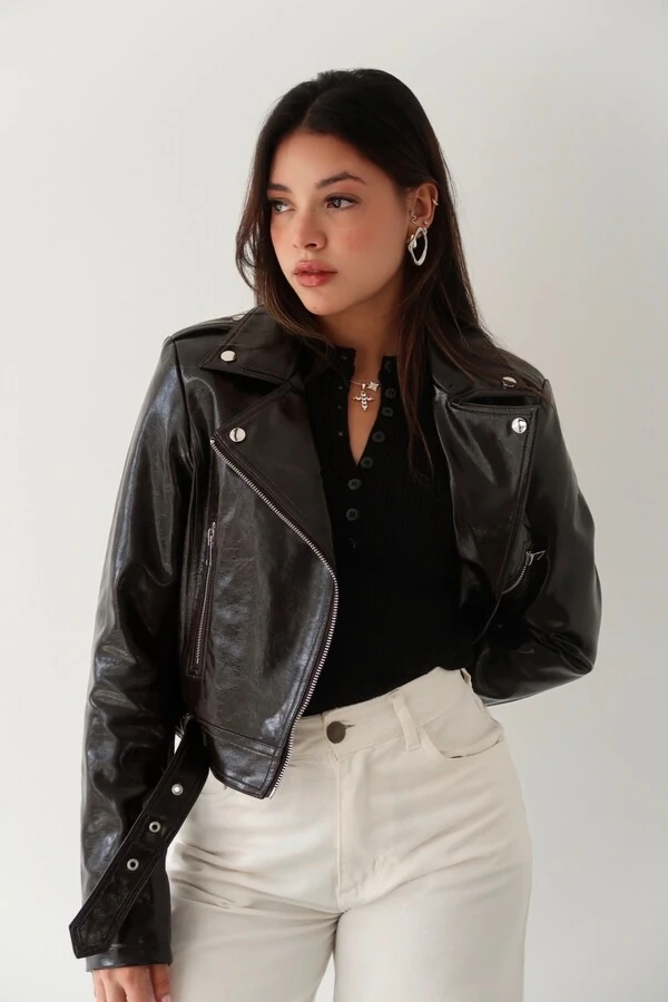 Jaqueta Vinil Biker Poliuretano