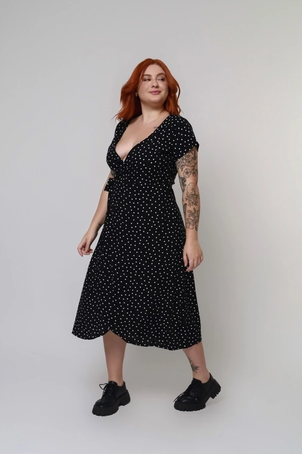 Vestido Envelope Midi Viscose