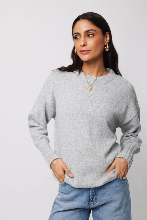 Blusão Mescla Londres Tricot Oversized