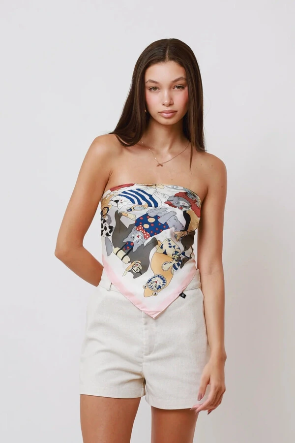 Lenço Multi Gatinhos Cetim