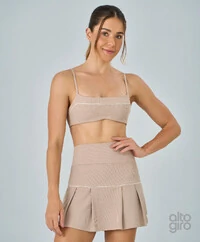 Saia Sobreposta Ribi Com Pregas Alto Giro